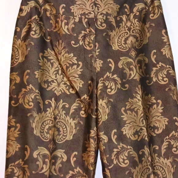 Talbots Petites "Silk & Wool Blend" Jacquard Print Pants in Size 4 - Picture 2 of 9